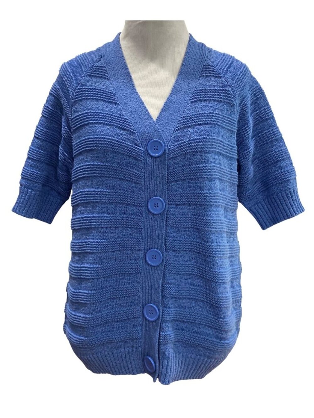 Appleseeds Chunky Knit Cardigan PL Blue Casual Grandma Coastal Preppy Oversized